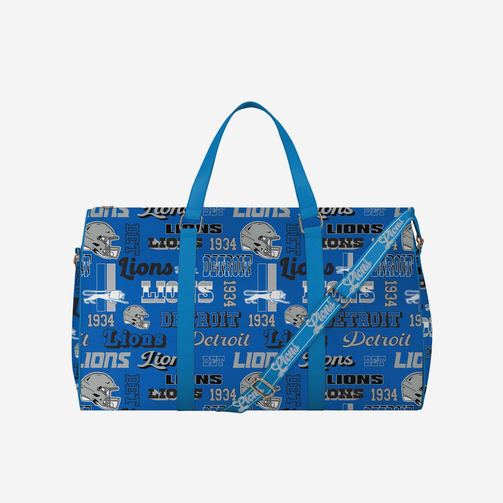 Detroit Lions Repeat Retro Print Nylon Weekender Duffle Bag FOCO - FOCO.com