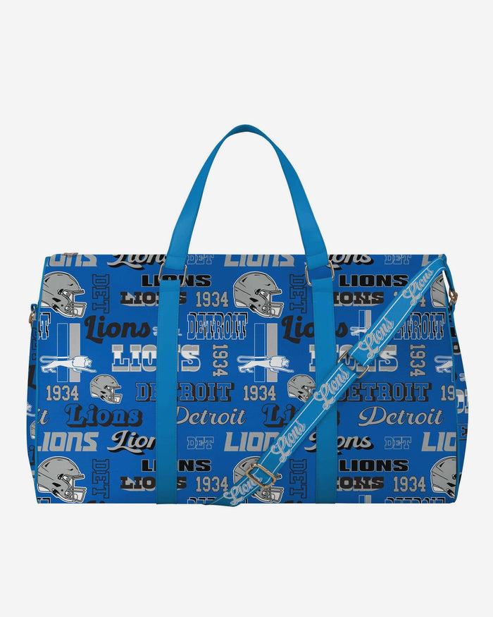 Detroit Lions Repeat Retro Print Nylon Weekender Duffle Bag FOCO - FOCO.com