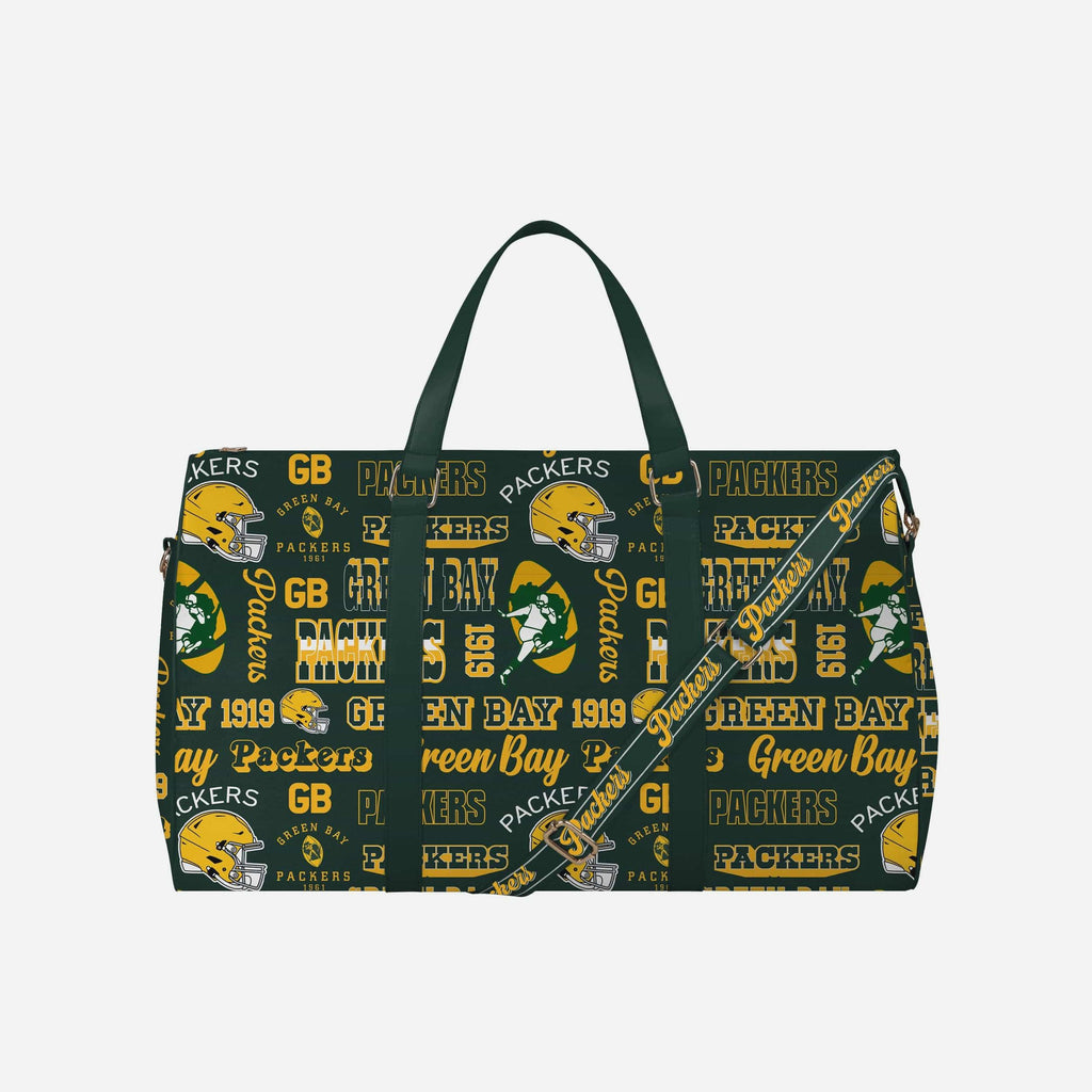 Green Bay Packers Repeat Retro Print Nylon Weekender Duffle Bag FOCO - FOCO.com