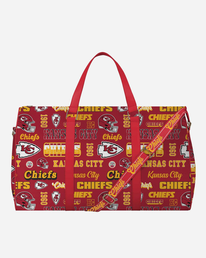Kansas City Chiefs Repeat Retro Print Nylon Weekender Duffle Bag FOCO - FOCO.com