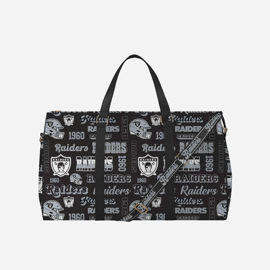 Las Vegas Raiders Repeat Retro Print Nylon Weekender Duffle Bag FOCO - FOCO.com