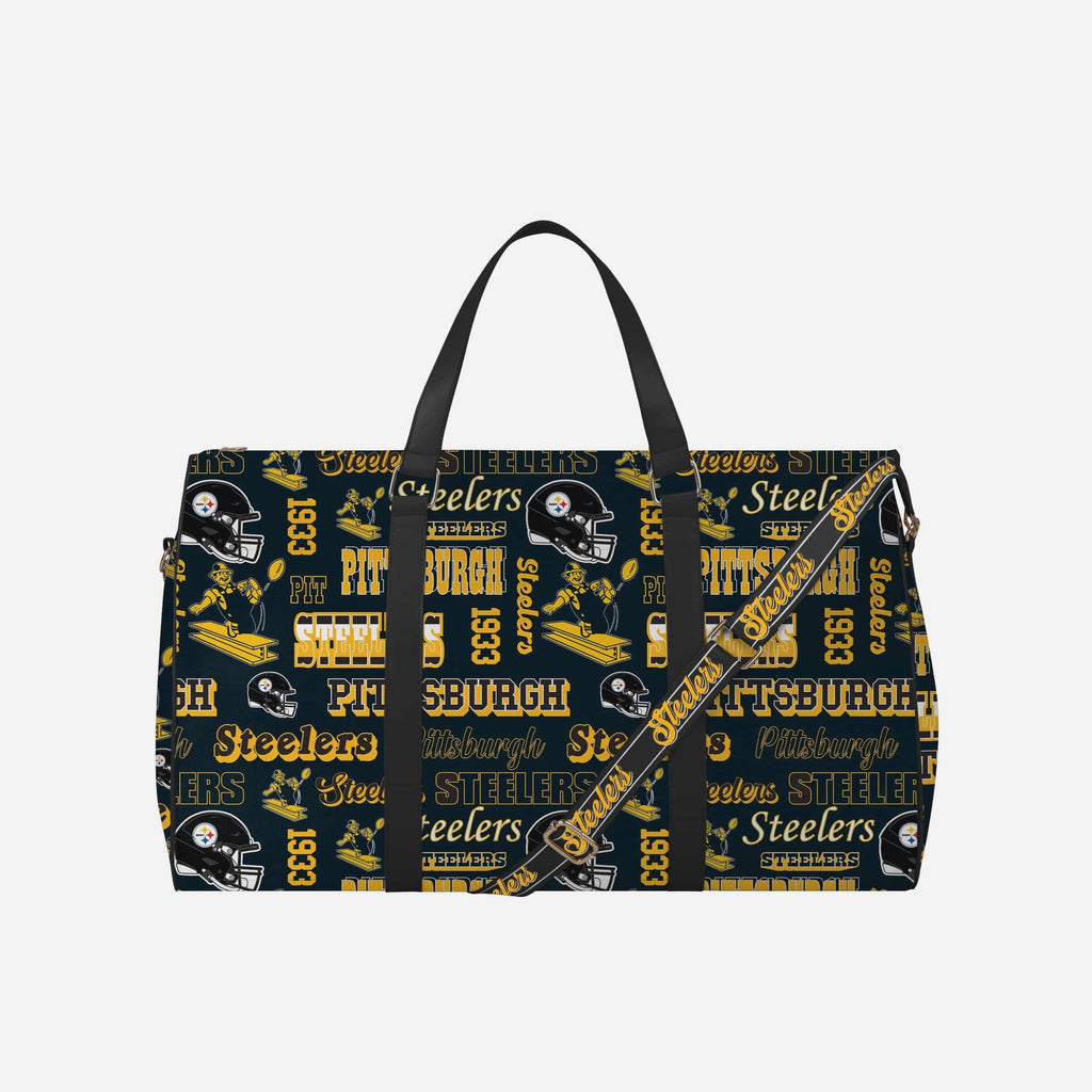 Pittsburgh Steelers Repeat Retro Print Nylon Weekender Duffle Bag FOCO - FOCO.com