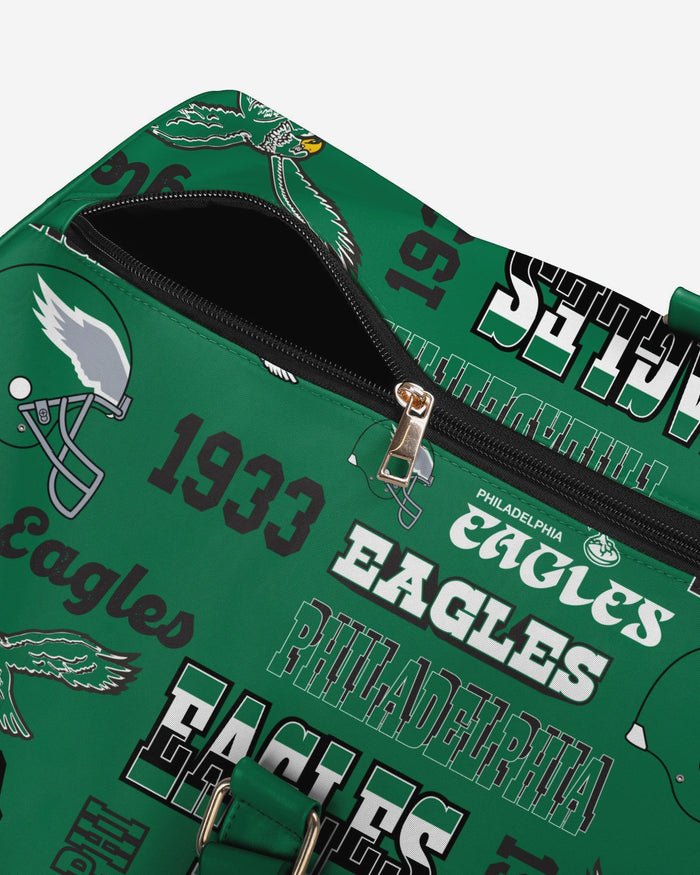 Philadelphia Eagles Retro Repeat Retro Print Nylon Weekender Duffle Bag FOCO - FOCO.com
