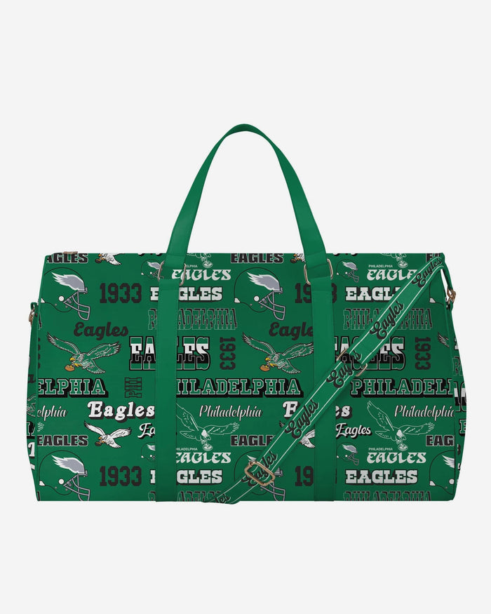 Philadelphia Eagles Retro Repeat Retro Print Nylon Weekender Duffle Bag FOCO - FOCO.com