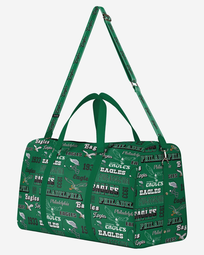 Philadelphia Eagles Retro Repeat Retro Print Nylon Weekender Duffle Bag FOCO - FOCO.com