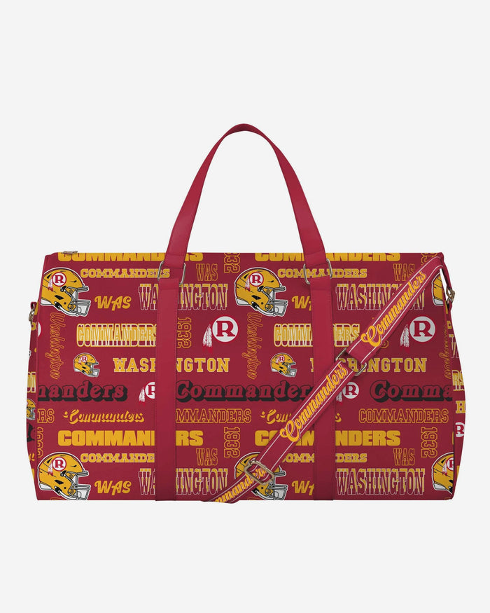Washington Commanders Repeat Retro Print Nylon Weekender Duffle Bag FOCO - FOCO.com