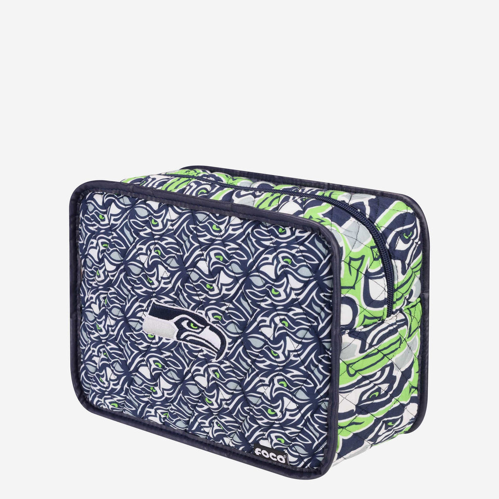 Seattle Seahawks Quilted Printed Cosmetic Bag FOCO - FOCO.com