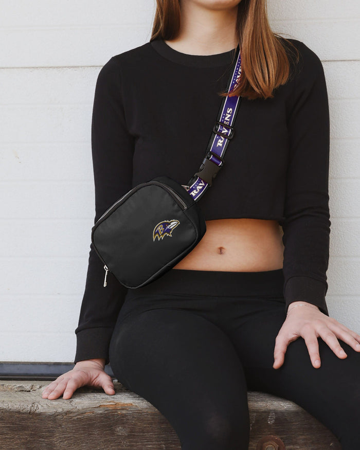 Baltimore Ravens Team Wordmark Crossbody Belt Bag FOCO - FOCO.com