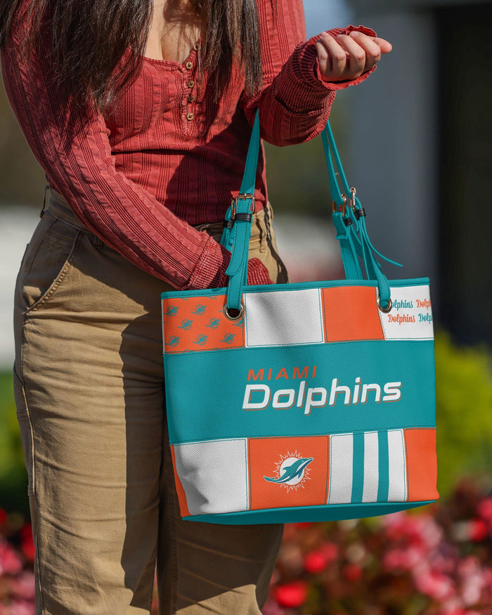 Miami Dolphins Printed Collage Tote FOCO - FOCO.com