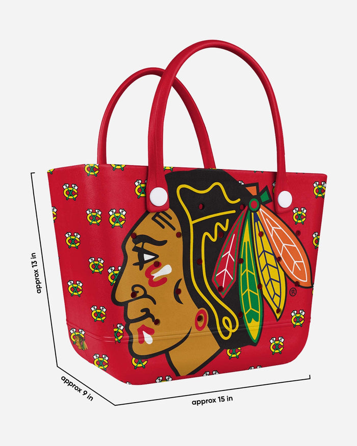 Chicago Blackhawks Big Logo Mini Print Tailgate Tote Bag FOCO - FOCO.com