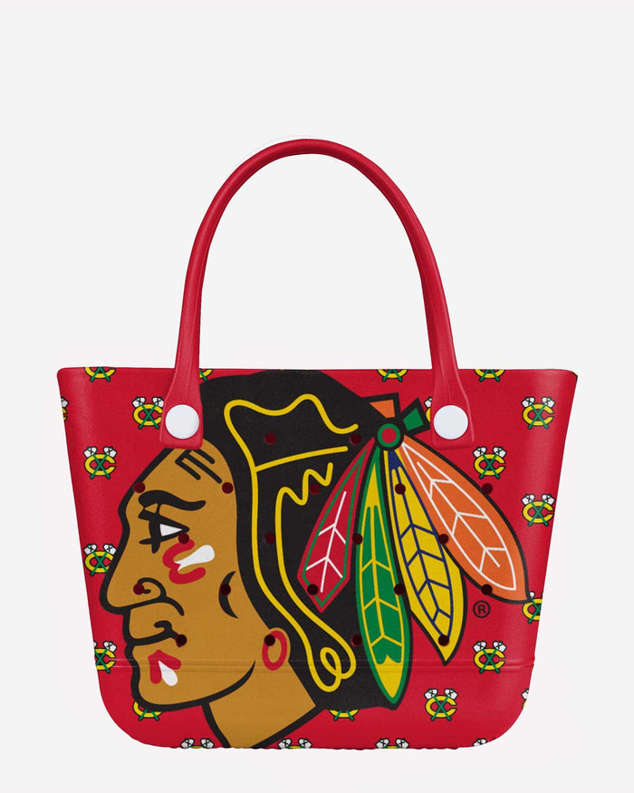 Chicago Blackhawks Big Logo Mini Print Tailgate Tote Bag FOCO - FOCO.com