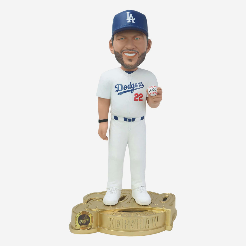 Clayton Kershaw Los Angeles Dodgers 3,000 Career Strikeouts 18 in Bobblehead FOCO - FOCO.com