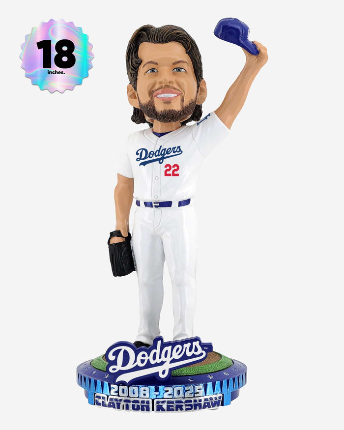 Clayton Kershaw Los Angeles Dodgers Retirement 18 Inch Bobblehead