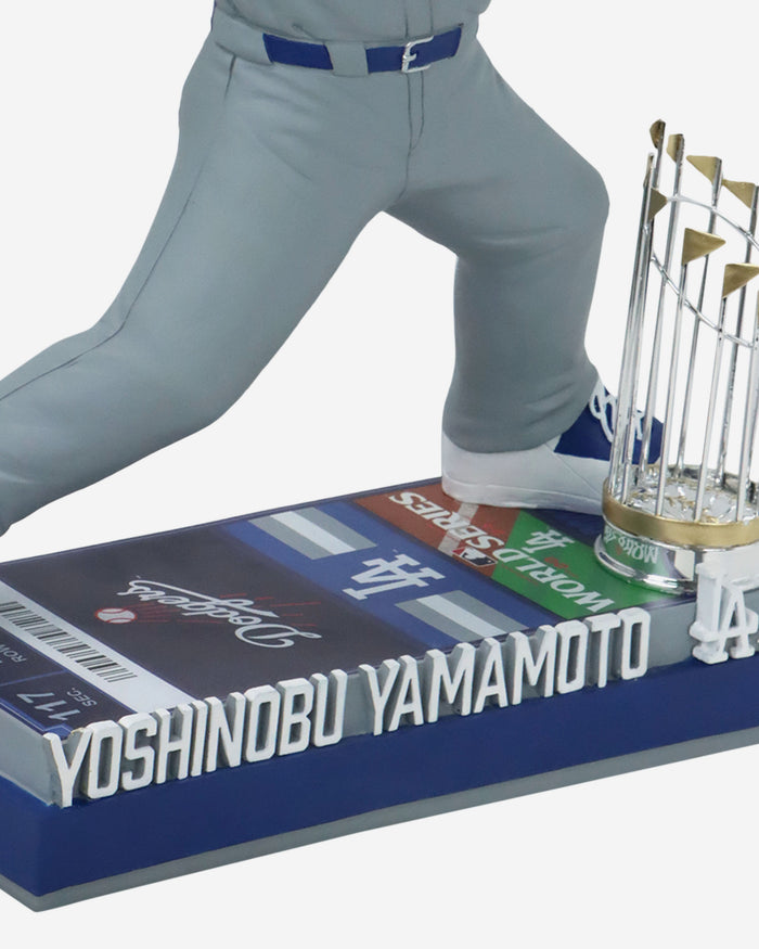 Yoshinobu Yamamoto Los Angeles Dodgers 2024 World Series Champions 18 in Bobblehead FOCO - FOCO.com