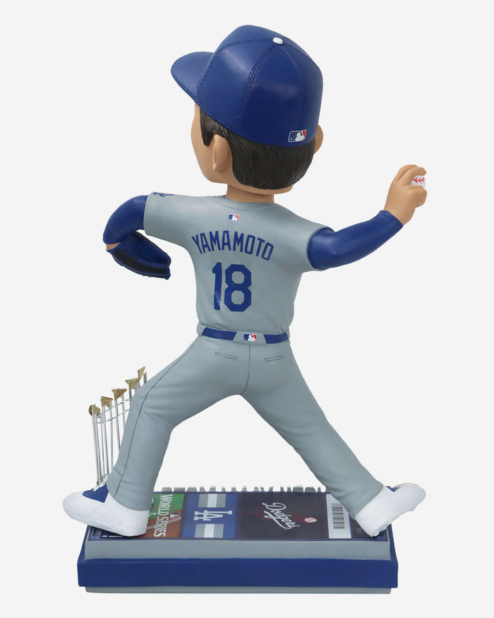 Yoshinobu Yamamoto Los Angeles Dodgers 2024 World Series Champions 18 in Bobblehead FOCO - FOCO.com