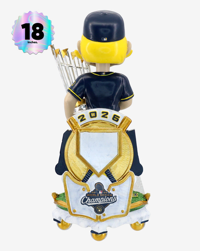 Bernie Brewer Milwaukee Brewers 2026 World Series Champions Celebration 18 in Mascot Bobblehead FOCO - FOCO.com