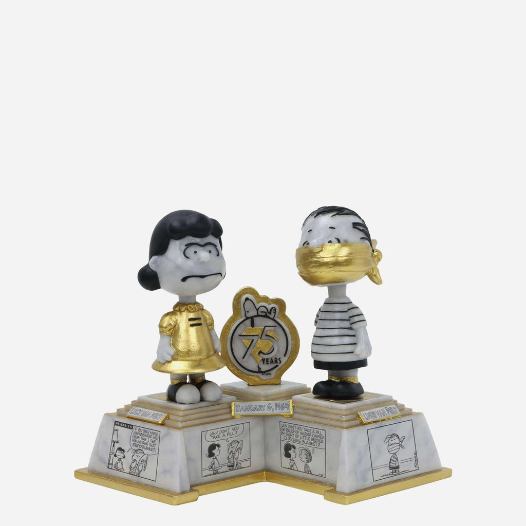 Linus Van Pelt & Lucy Van Pelt Peanuts 75th Anniversary First Appearance Comic Strip Dual Bobblehead FOCO - FOCO.com