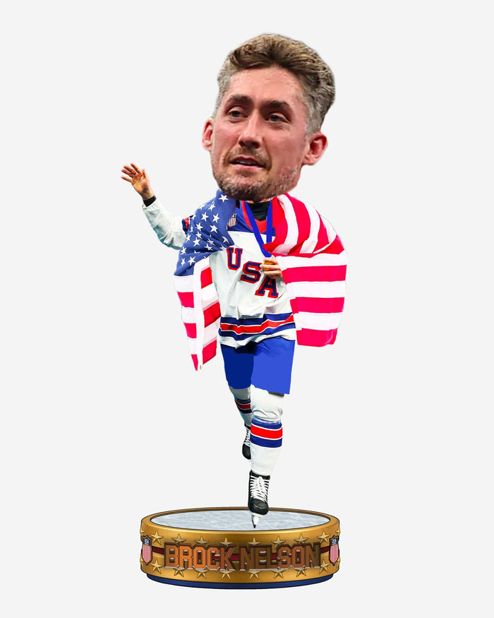 Brock Nelson Team USA Men's Hockey American Flag Bobblehead FOCO - FOCO.com