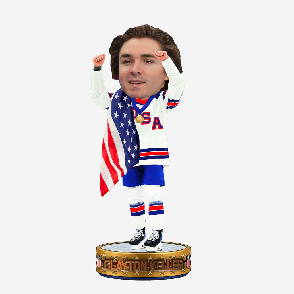 Clayton Keller Team USA Men's Hockey American Flag Bobblehead FOCO - FOCO.com