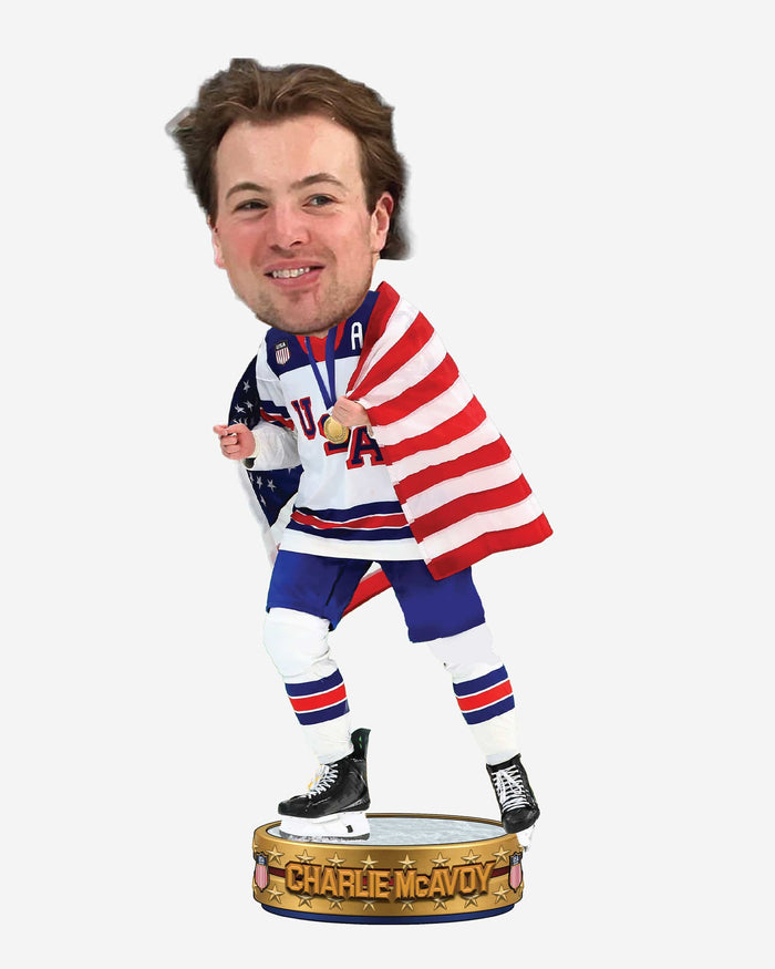 Charlie McAvoy Team USA Men's Hockey American Flag Bobblehead FOCO - FOCO.com
