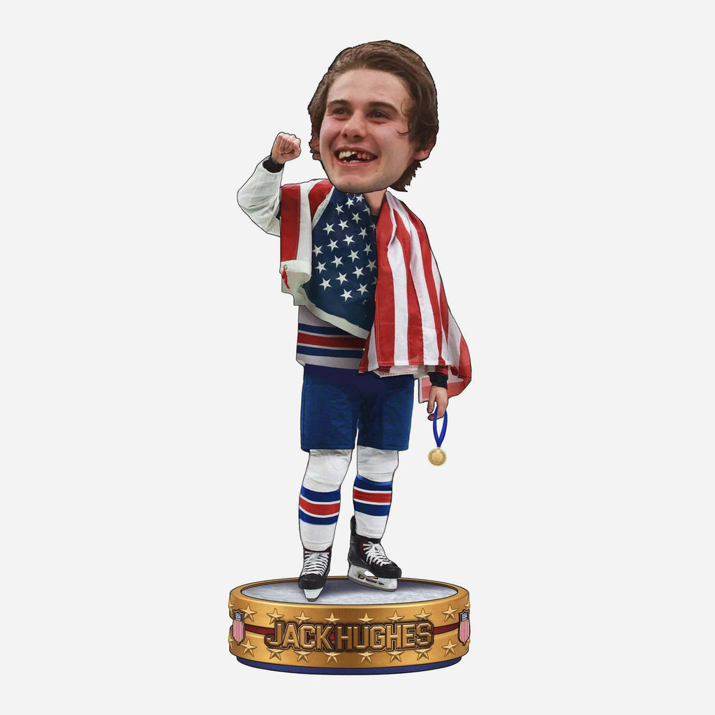 Jack Hughes Team USA American Flag Bobblehead FOCO - FOCO.com