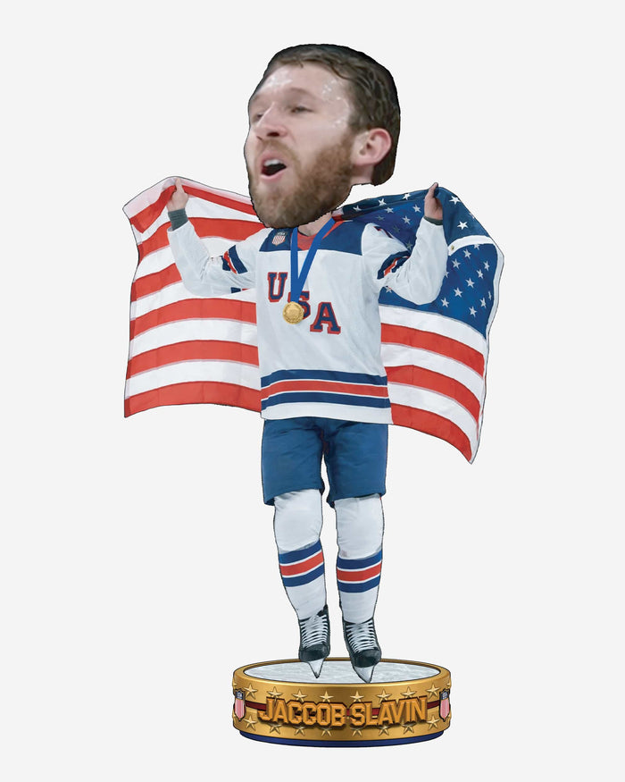 Jaccob Slavin Team USA Men's Hockey American Flag Bobblehead FOCO - FOCO.com