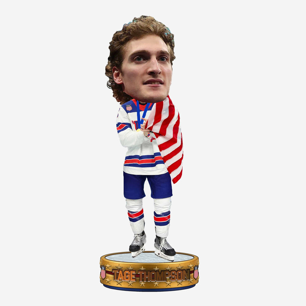 Tage Thompson Team USA Men's Hockey American Flag Bobblehead FOCO - FOCO.com