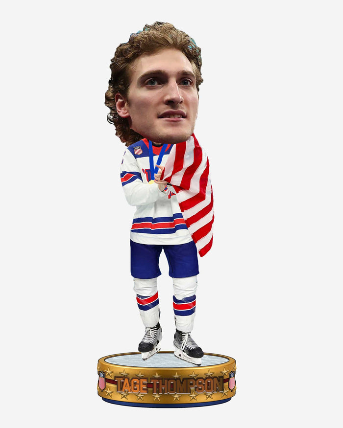 Tage Thompson Team USA Men's Hockey American Flag Bobblehead FOCO - FOCO.com