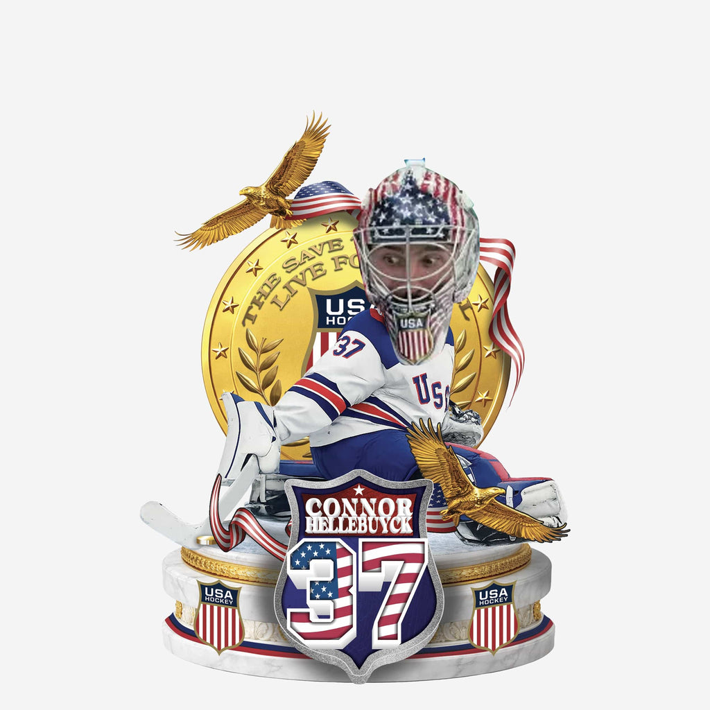 Connor Hellebuyck USA Mens Hockey Save Bobblehead FOCO - FOCO.com