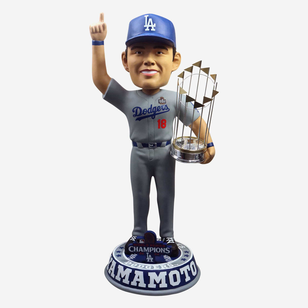 Yoshinobu Yamamoto Los Angeles Dodgers 2024 World Series Champions 3 Ft Player Bobblehead FOCO - FOCO.com