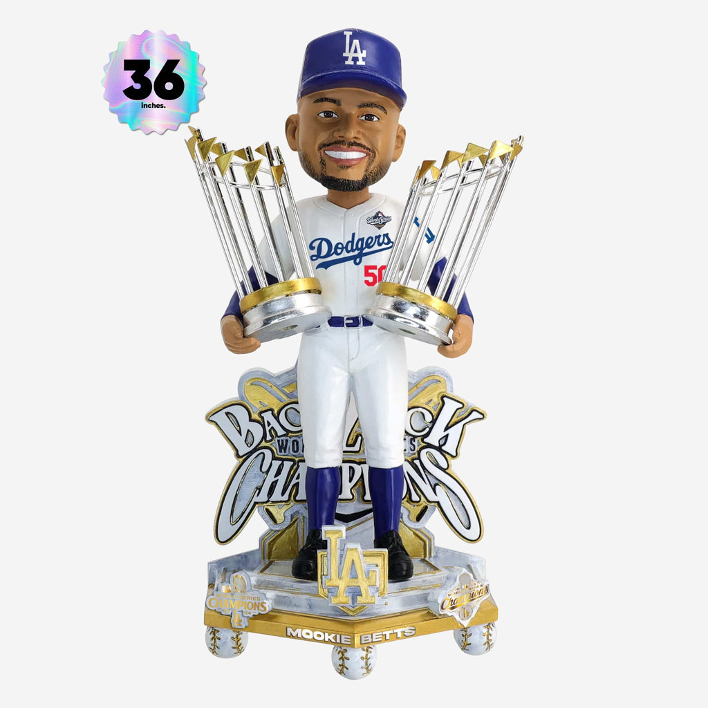 Mookie Betts Los Angeles Dodgers 2025 Back To Back World Series Champions Celebration 3 Ft Player Bobblehead FOCO - FOCO.com