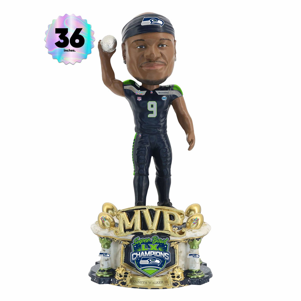 Kenneth Walker III Seattle Seahawks Super Bowl LX Champions MVP 3 Ft Bobblehead