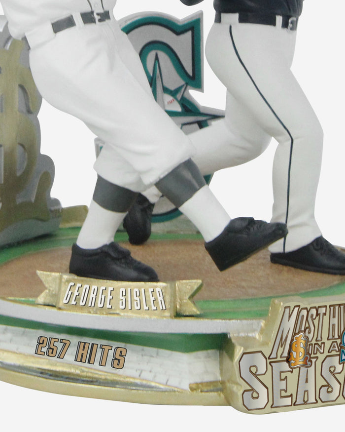 Ichiro Suzuki & George Sisler Seattle Mariners & St Louis Browns Single-Season Hit Record 20th Anniversary Dual Bobblehead FOCO - FOCO.com