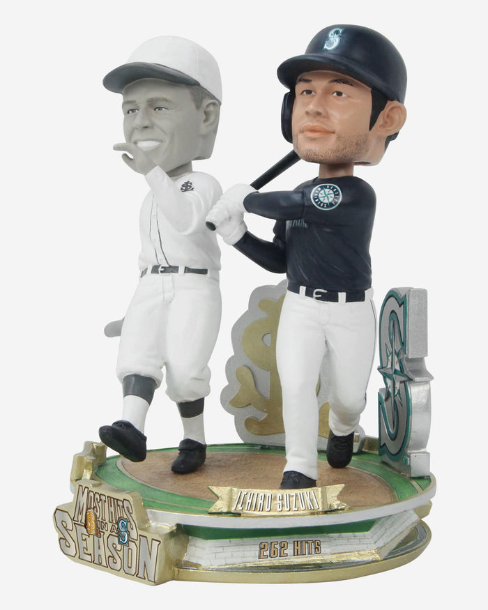 Ichiro Suzuki & George Sisler Seattle Mariners & St Louis Browns Single-Season Hit Record 20th Anniversary Dual Bobblehead FOCO - FOCO.com