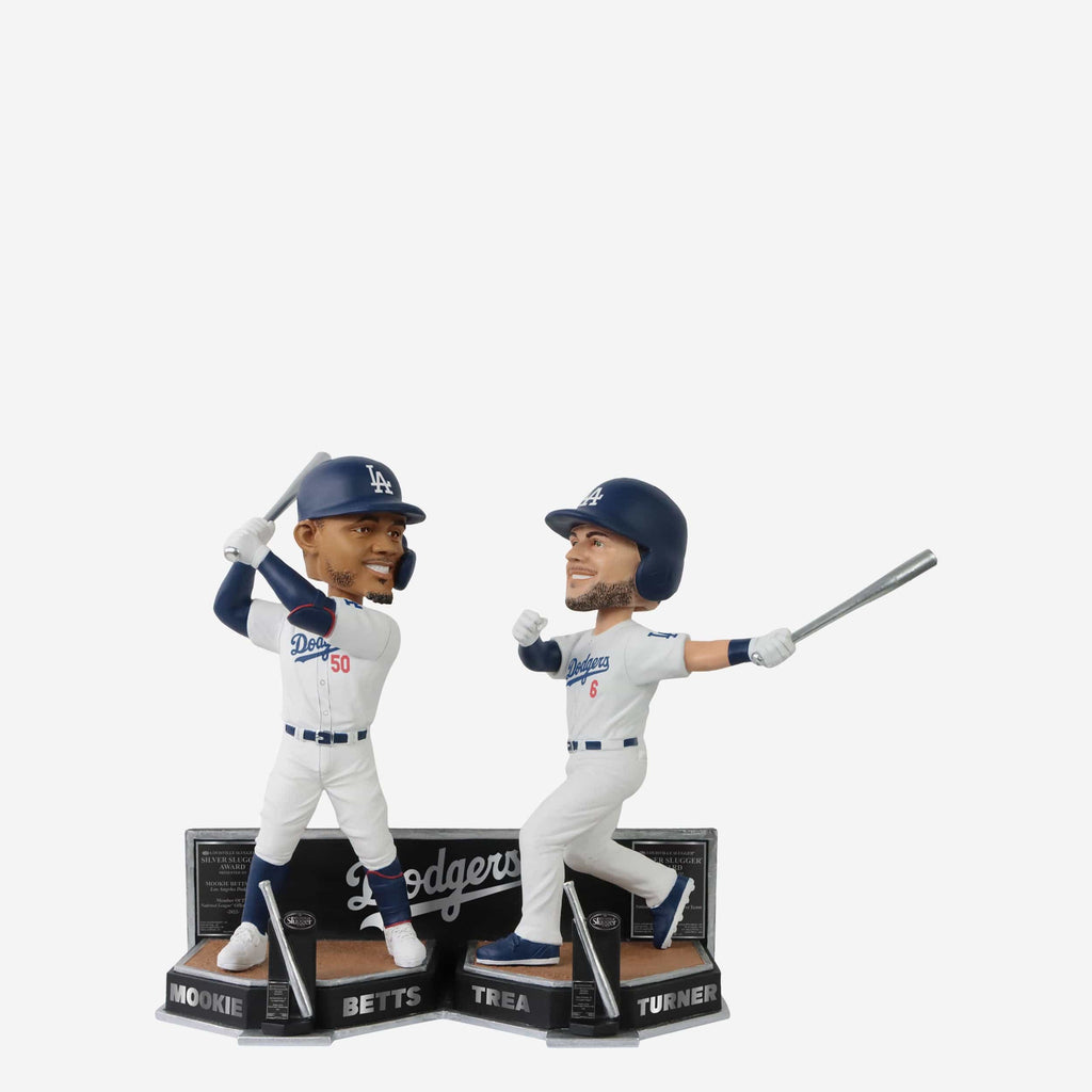 Mookie Betts & Trea Turner Los Angeles Dodgers 2022 Silver Slugger Dual Bobblehead FOCO - FOCO.com