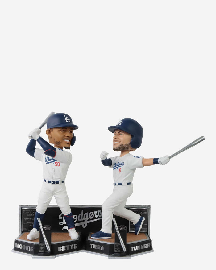 Mookie Betts & Trea Turner Los Angeles Dodgers 2022 Silver Slugger Dual Bobblehead FOCO - FOCO.com