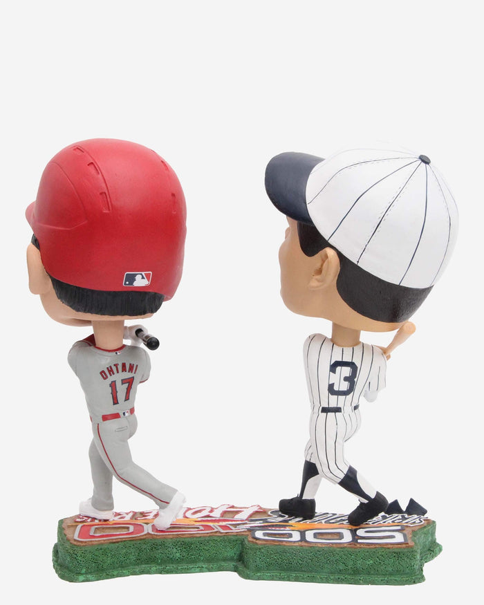 Babe Ruth & Shohei Ohtani New York Yankees & Los Angeles Angels 500 Strikeouts 100 Home Runs Dual Bighead Bobblehead FOCO - FOCO.com