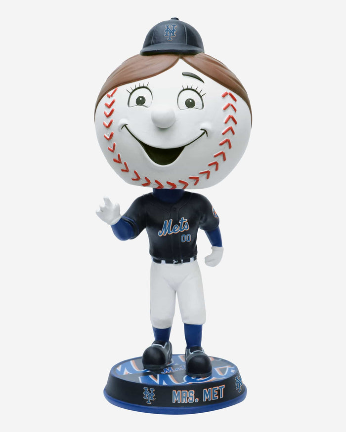 Mrs Met New York Mets Black Jersey Field Stripe Mascot Bighead Bobblehead FOCO - FOCO.com