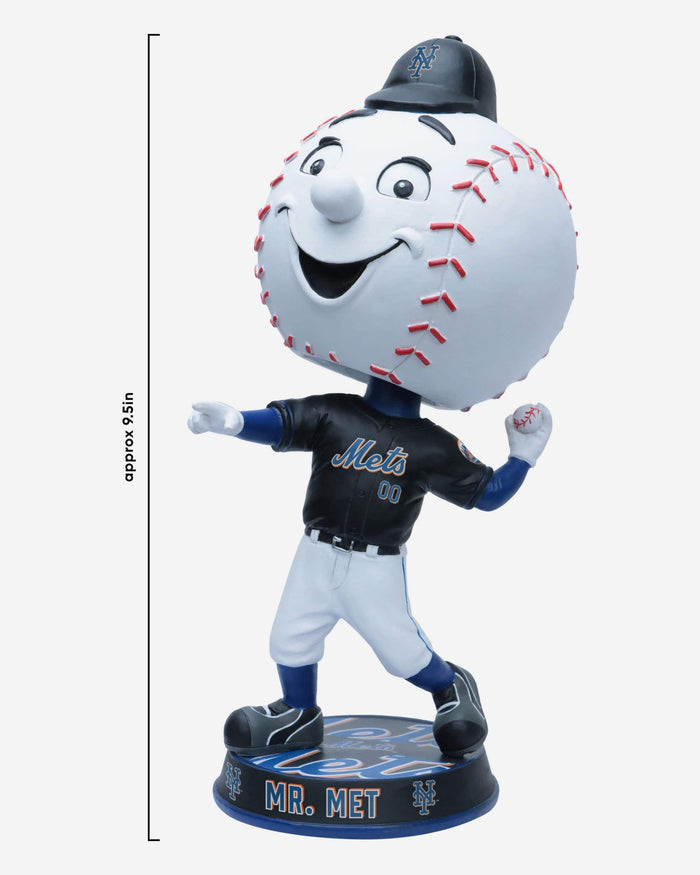 Mr Met New York Mets Black Jersey Field Stripe Mascot Bighead Bobblehead FOCO - FOCO.com