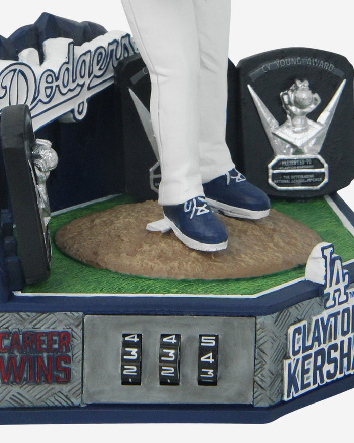 Clayton Kershaw Los Angeles Dodgers Career Wins & Strikeouts Double Counter Bobblehead FOCO - FOCO.com