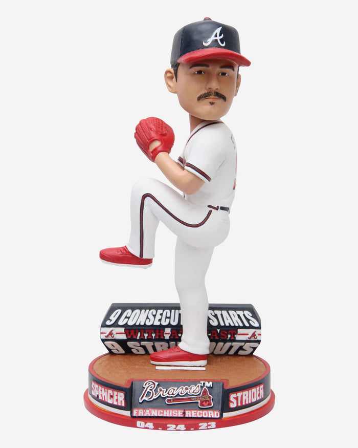 Spencer Strider Atlanta Braves Franchise Consecutive Starts with Nine Strikeouts Record Bobblehead FOCO - FOCO.com