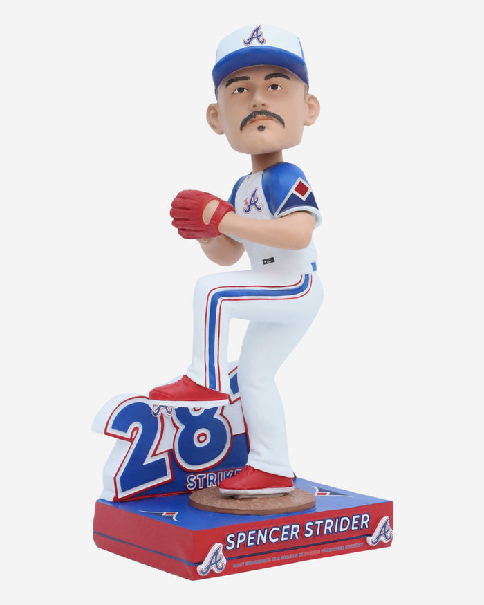 Spencer Strider Atlanta Braves Franchise Single-Season Strikeout Record Bobblehead FOCO - FOCO.com