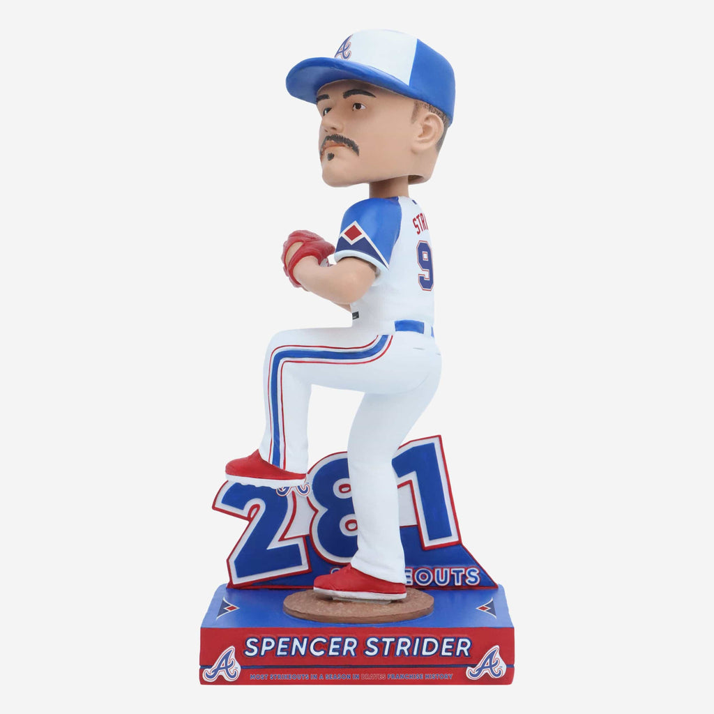 Spencer Strider Atlanta Braves Franchise Single-Season Strikeout Record Bobblehead FOCO - FOCO.com