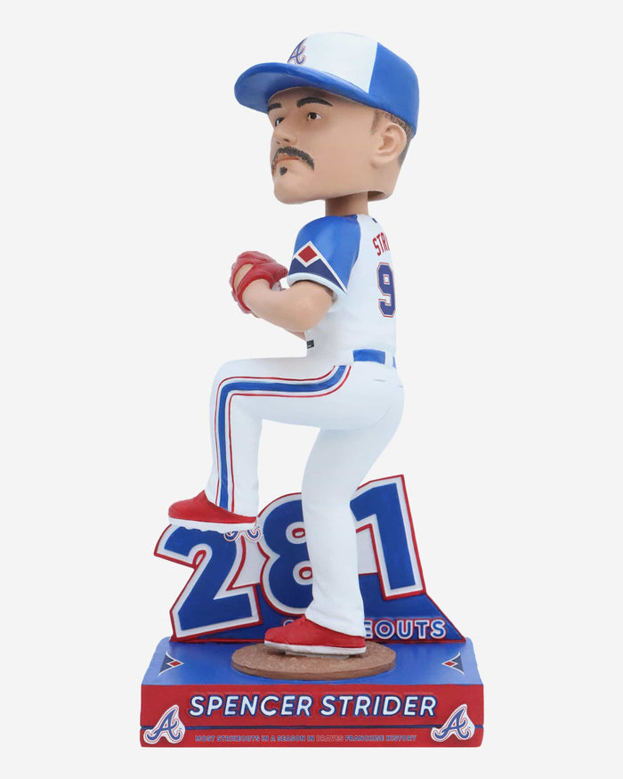 Spencer Strider Atlanta Braves Franchise Single-Season Strikeout Record Bobblehead FOCO - FOCO.com