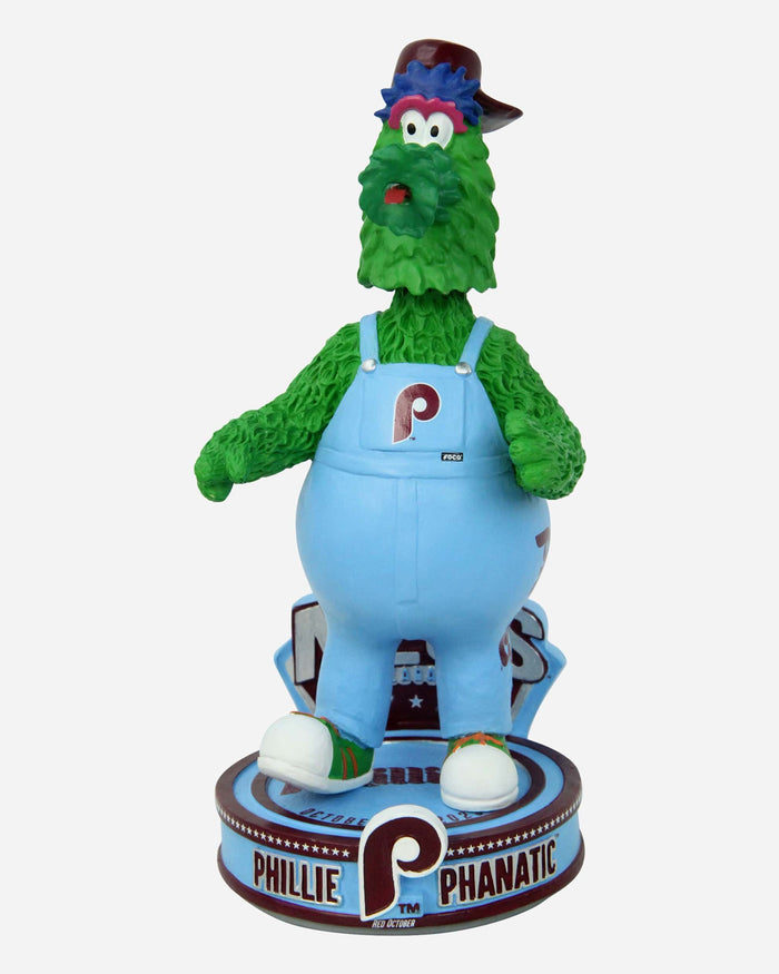 Phillie Phanatic Philadelphia Phillies Powder Blue Bib Overalls Back-to-Back NLCS Mascot Bobblehead FOCO - FOCO.com