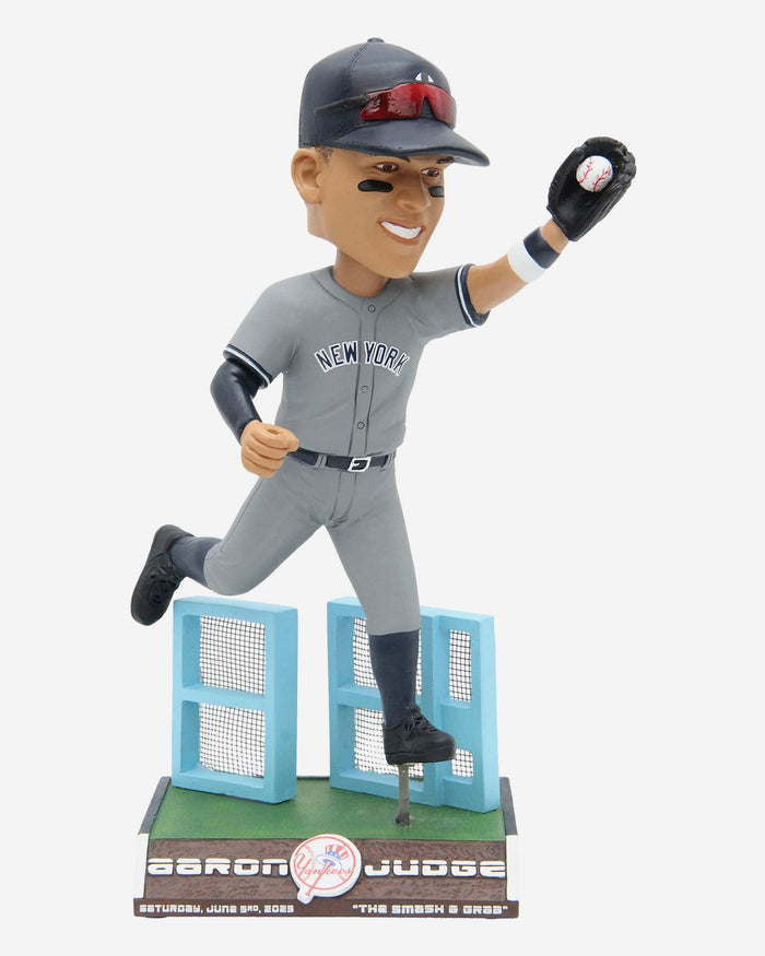 Aaron Judge New York Yankees Wall Busting Catch Bobblehead FOCO - FOCO.com