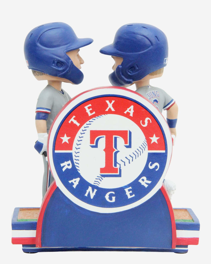 Corey Seager & Josh Jung Texas Rangers 2023 Wild Card Texas Two-Step Victory Dual Bobblehead FOCO - FOCO.com