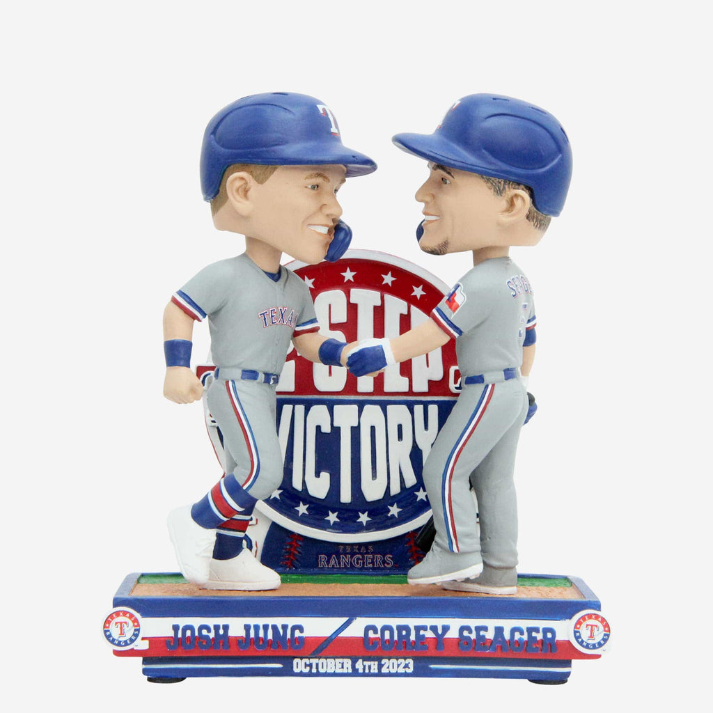Corey Seager & Josh Jung Texas Rangers 2023 Wild Card Texas Two-Step Victory Dual Bobblehead FOCO - FOCO.com