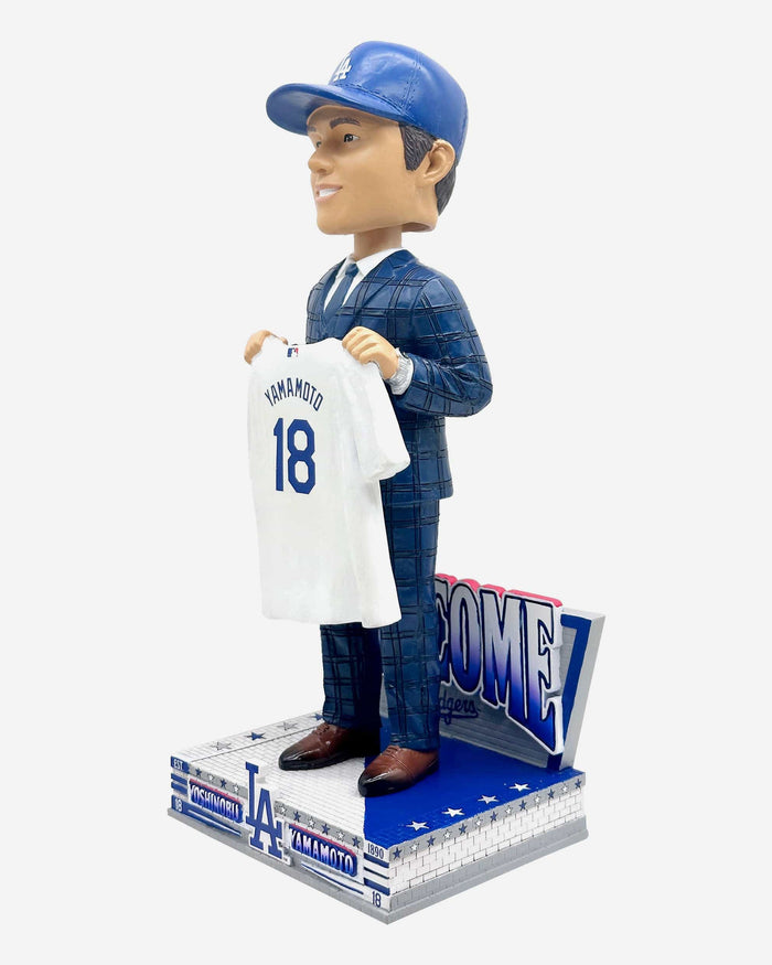 Yoshinobu Yamamoto Los Angeles Dodgers Welcome to the Team Bobblehead FOCO - FOCO.com