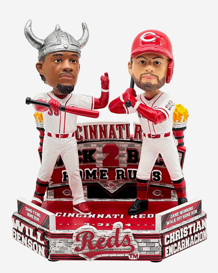 Will Benson & Christian Encarnacion-Strand Cincinnati Reds Back-To-Back HR Walk-Off Dual Bobblehead FOCO - FOCO.com